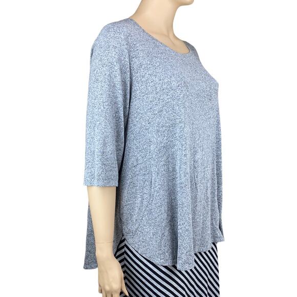 Lane Bryant Women Heather Gray Knit Scoop Neck Half Sleeve Tunic Top Sz 26/28 - Picture 3 of 5